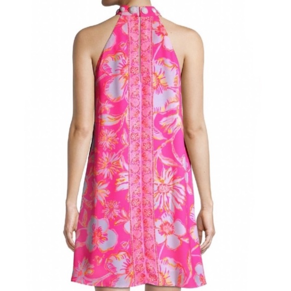Lilly Pulitzer Alli Prosecco Pink Floral Halter Swing Dress - Picture 3 of 14